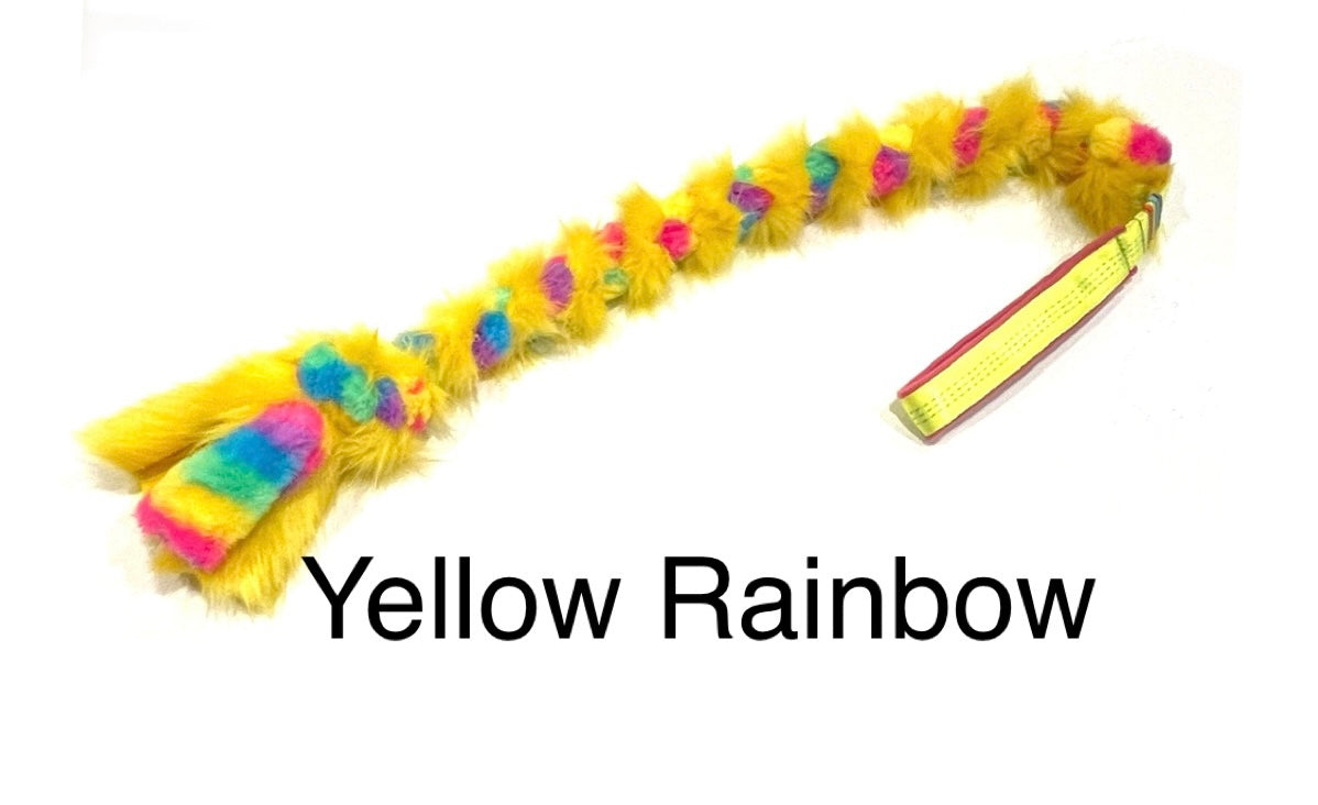 Rainbow FauxFur Braid Tug
