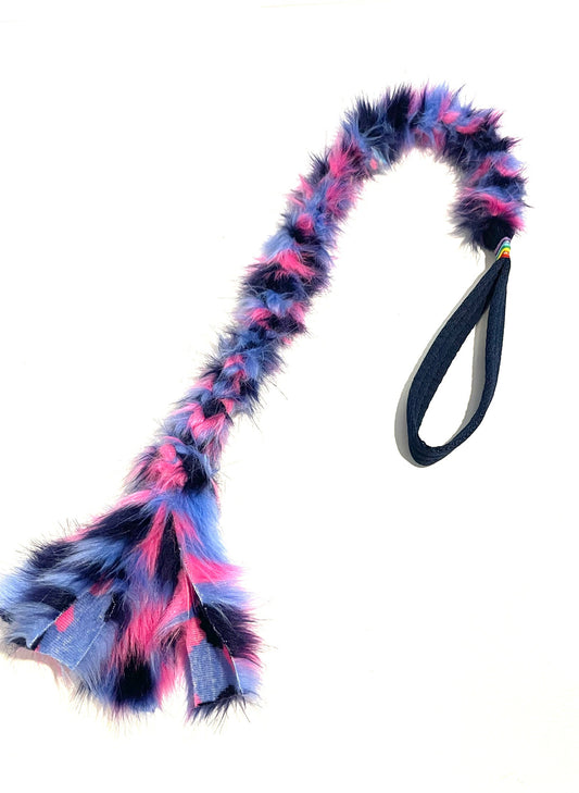 Rainbow FauxFur Braided Tug